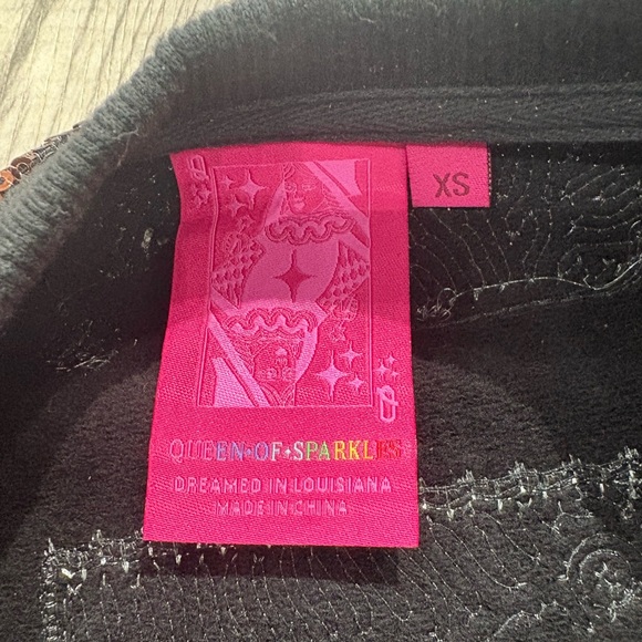 QUEEN OF SPARKLES Halloween Candy Black Sweatshirt - Picture 5 of 5